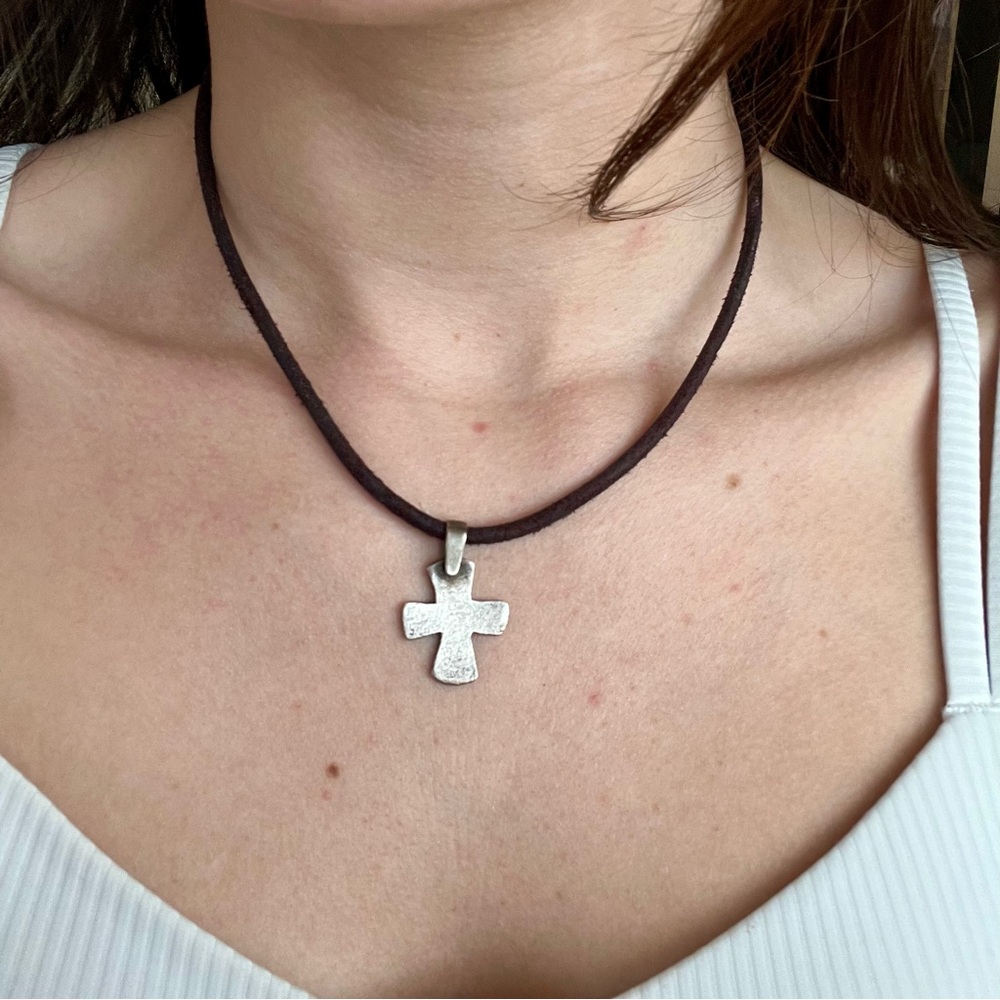 Leather Silver Cross